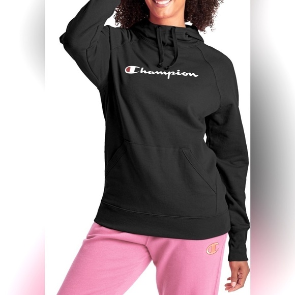 Champion Women's Script Logo Powerblend Fleece Hoodie - Picture 1 of 5